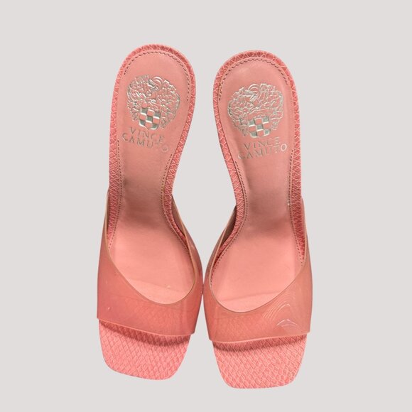 Vince Camuto Women's Rendivi Lucite Dress Sandal Heeled Pink Amethyst SIZE 8 1/2 - Picture 2 of 11